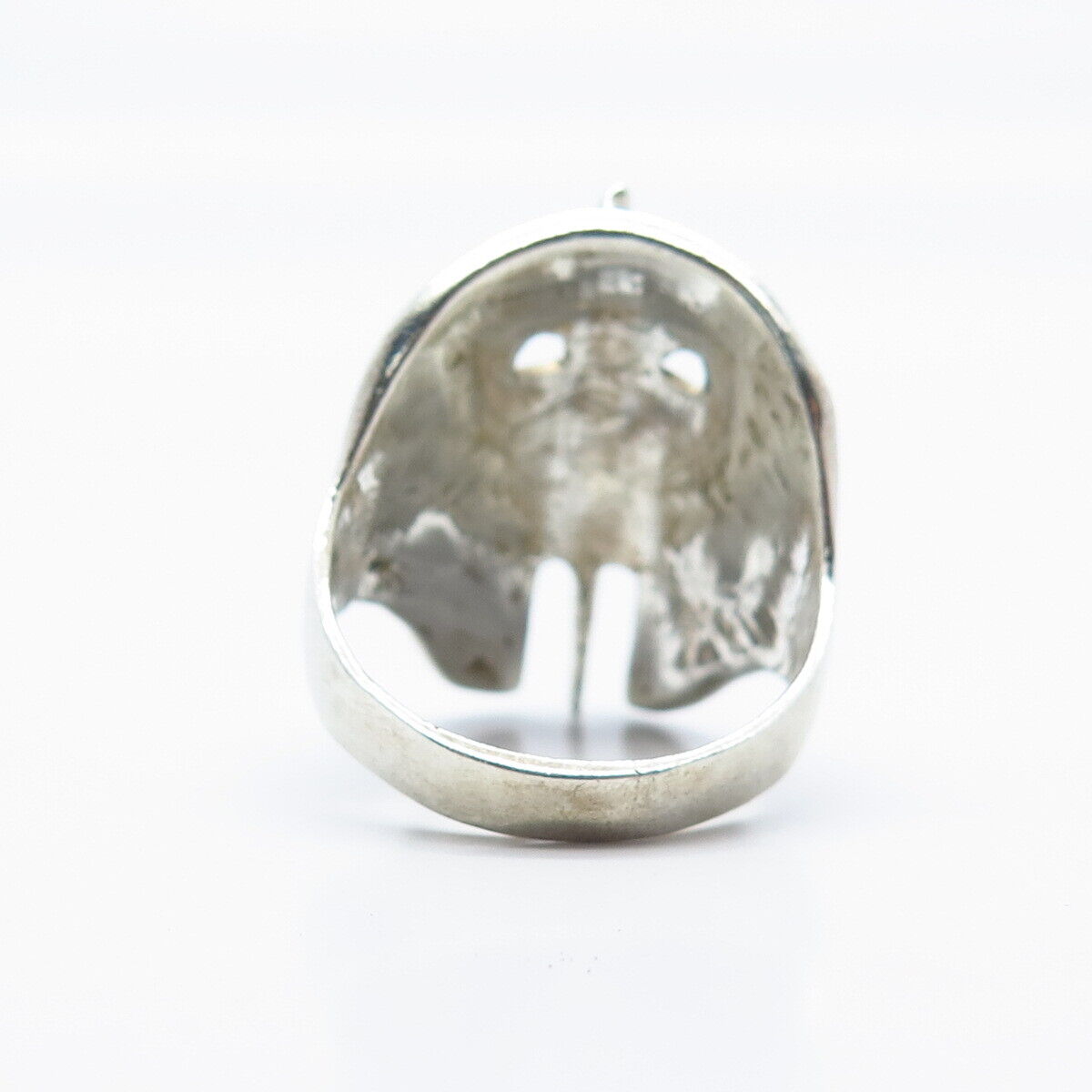 925 Sterling Silver Vintage Egyptian Pharaoh Statement Ring Size 12.5