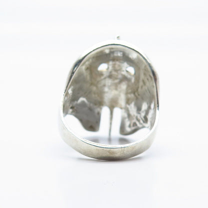 925 Sterling Silver Vintage Egyptian Pharaoh Statement Ring Size 12.5
