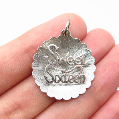 925 Sterling Silver Vintage BEAU "Sweet Sixteen" Pendant