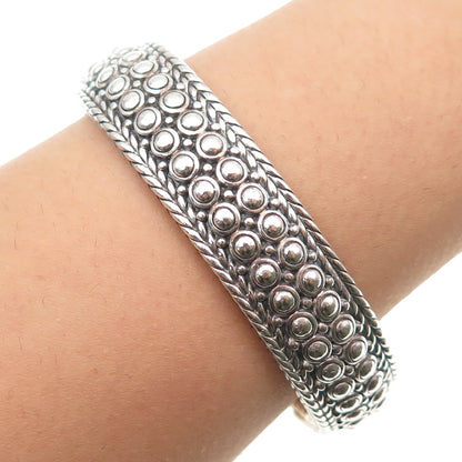 JAI by John Hardy 925 Sterling Heavy 65.7g Safari Beaded Bangle Bracelet 7.25"