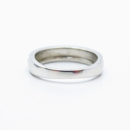 925 Sterling Silver Pave C Z Ring Size 6.75