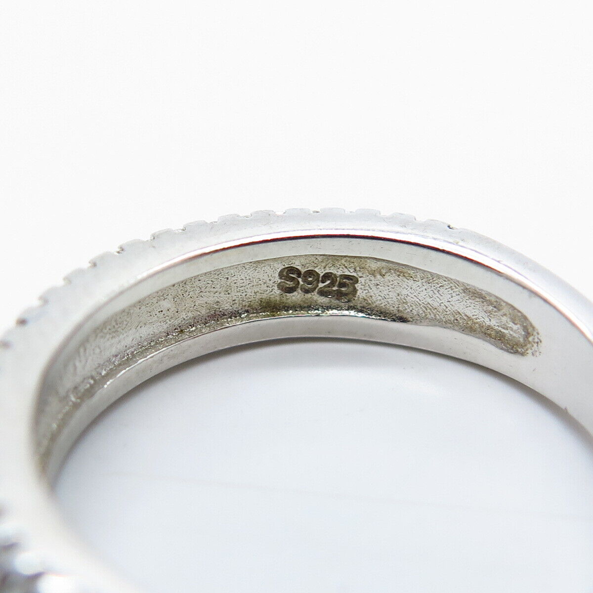 925 Sterling Silver Pave C Z Ring Size 6.75