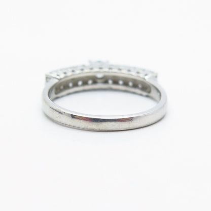 925 Sterling Silver Round-Cut C Z Ring Size 8