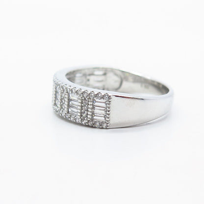 925 Sterling Silver Pave C Z Ring Size 10.25