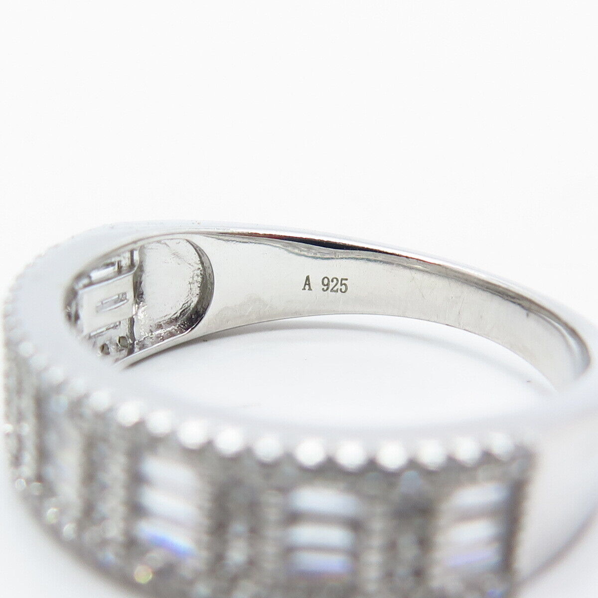 925 Sterling Silver Pave C Z Ring Size 10.25