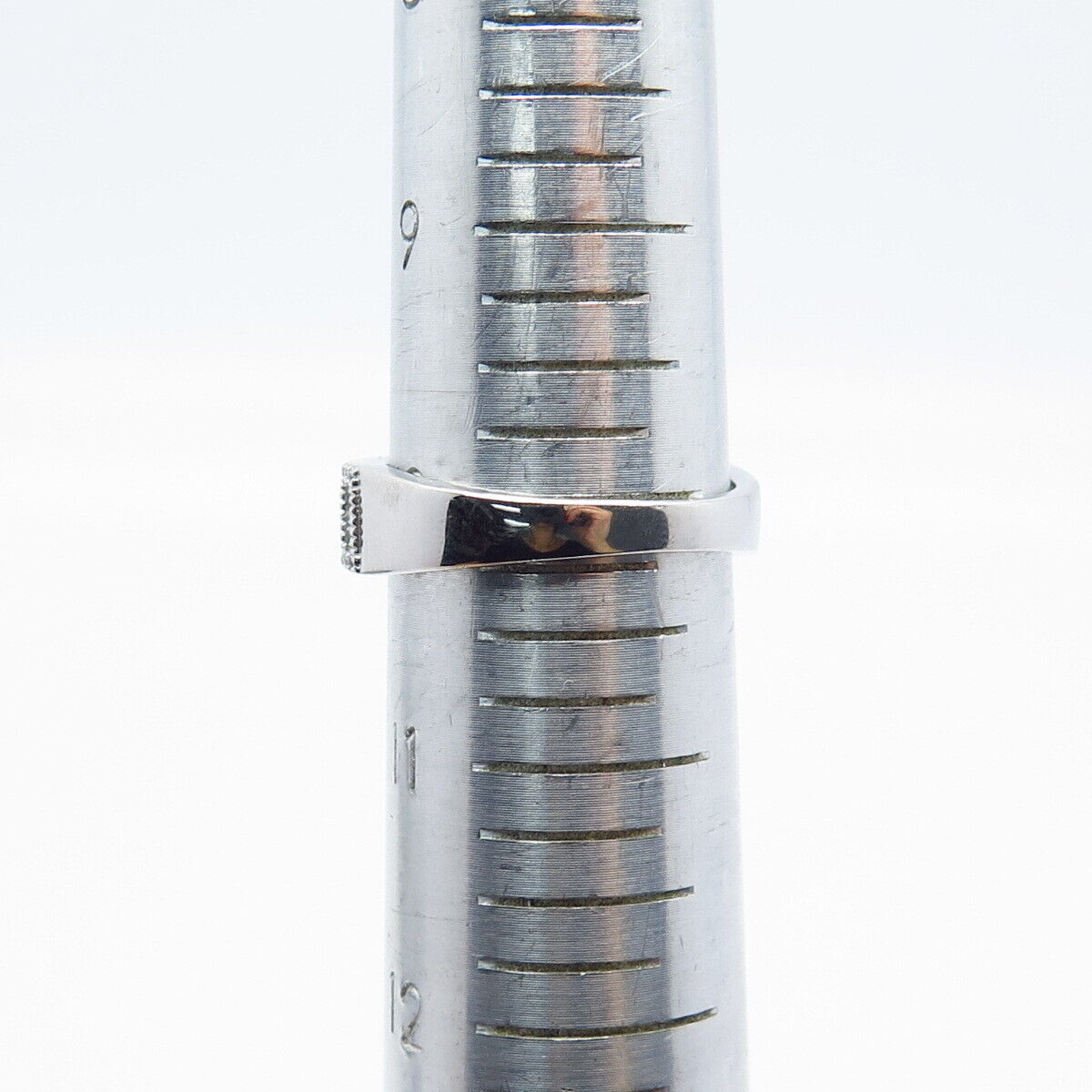 925 Sterling Silver Pave C Z Ring Size 10.25