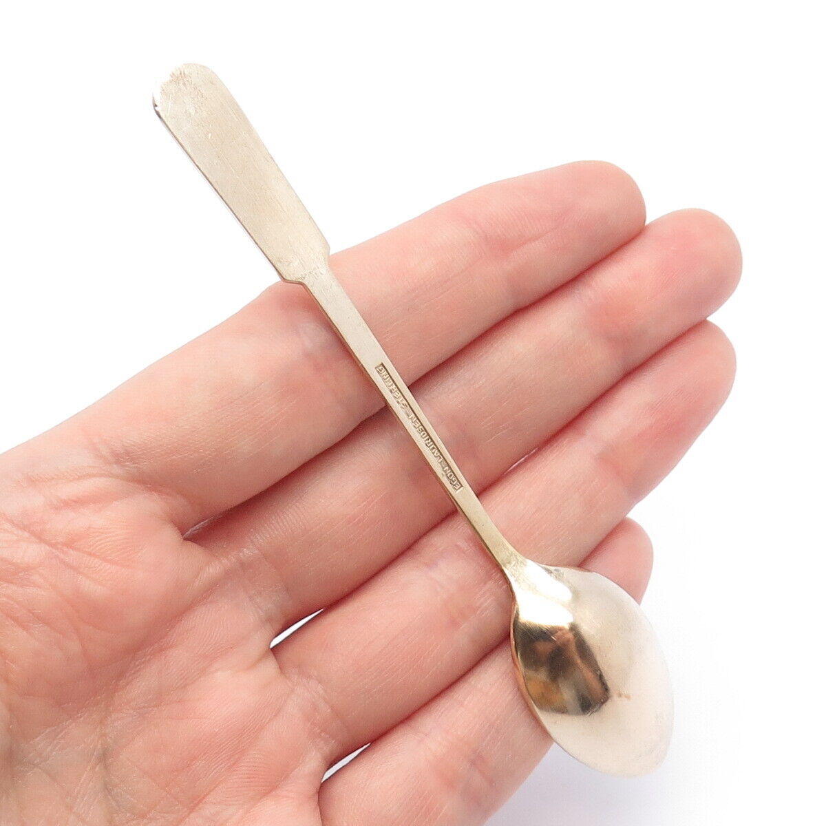 925 Sterling Silver Rose Gold Plated Vintage Egon Lauridsen Enamel Clover Spoon