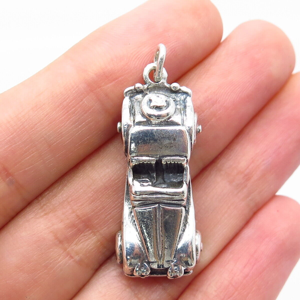 925 Sterling Silver Vintage Retro Car Pendant