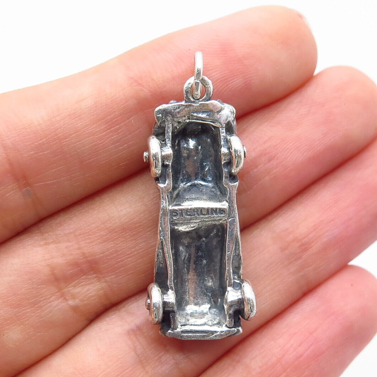 925 Sterling Silver Vintage Retro Car Pendant