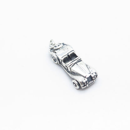 925 Sterling Silver Vintage Retro Car Pendant