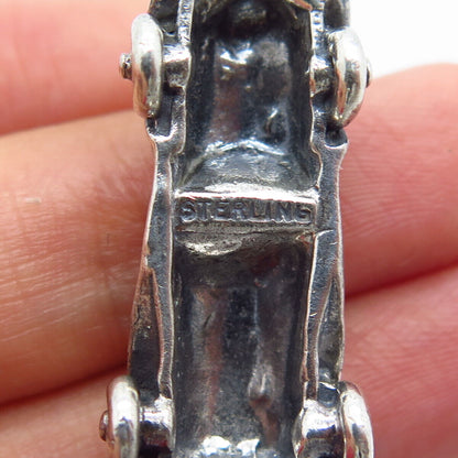 925 Sterling Silver Vintage Retro Car Pendant