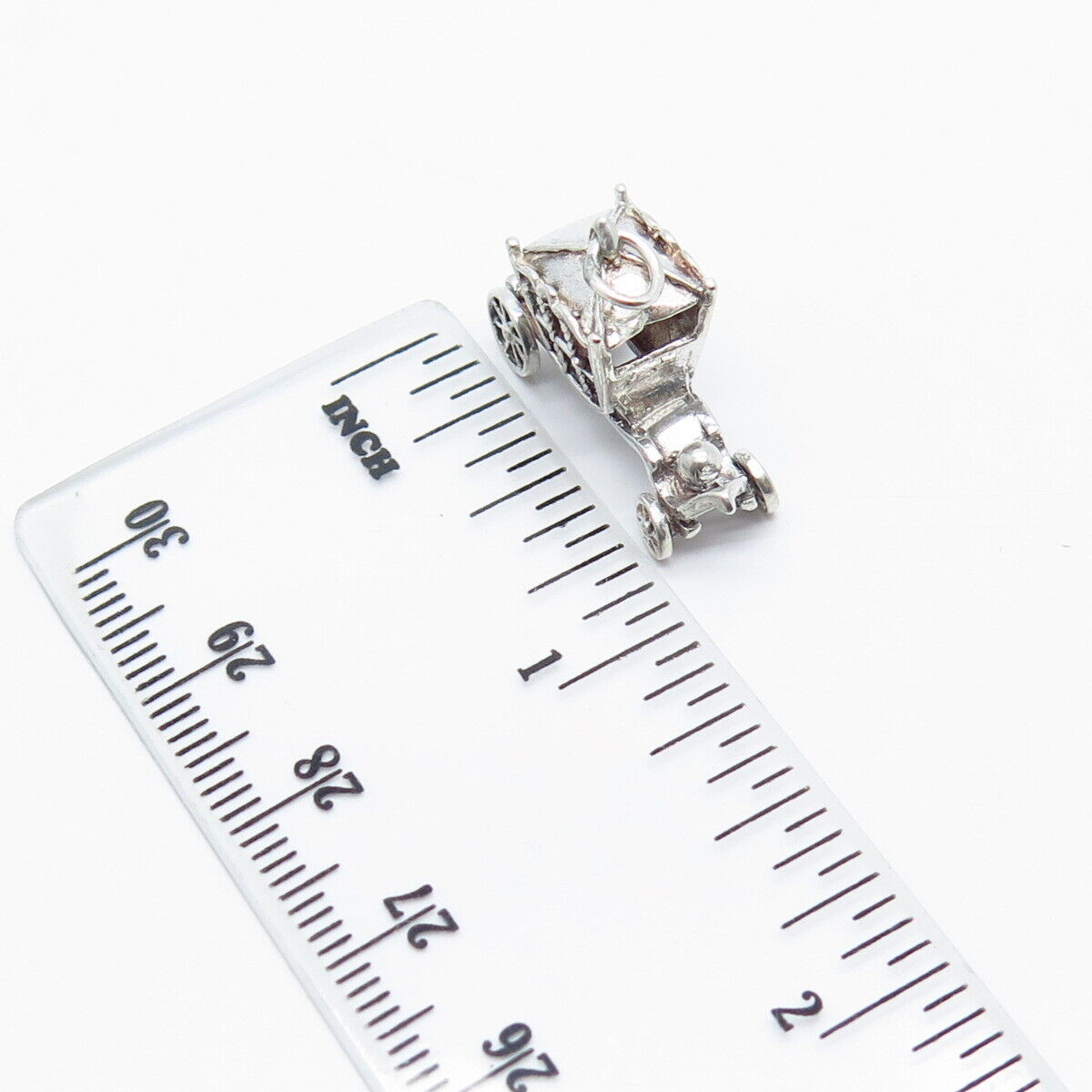 925 Sterling Silver Vintage Carriage Pendant