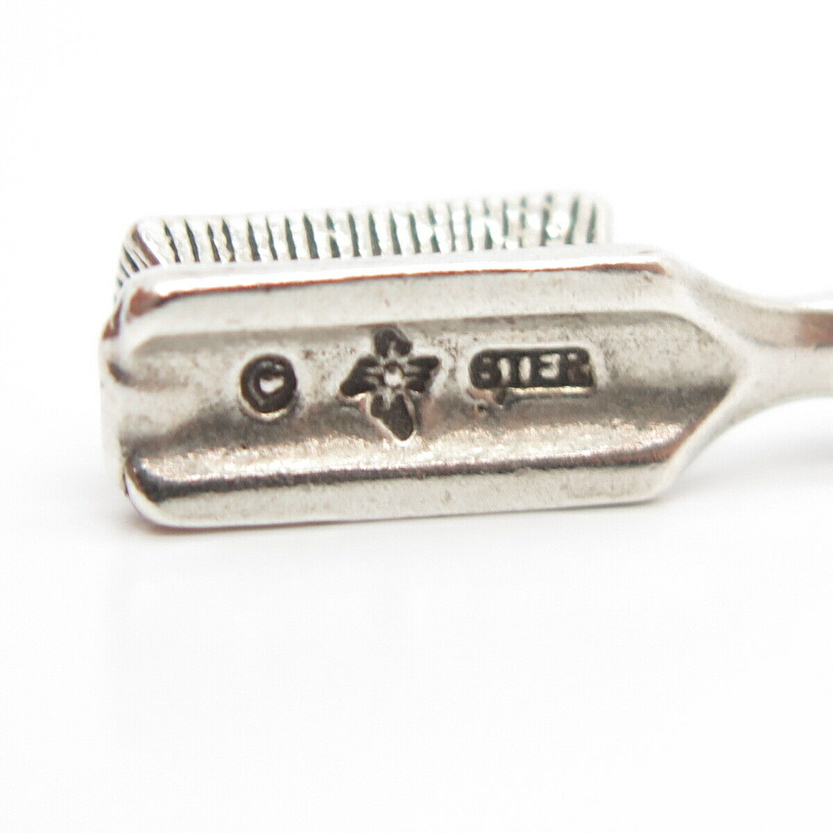 925 Sterling Silver Vintage Sunwest Hair Brush Pendant