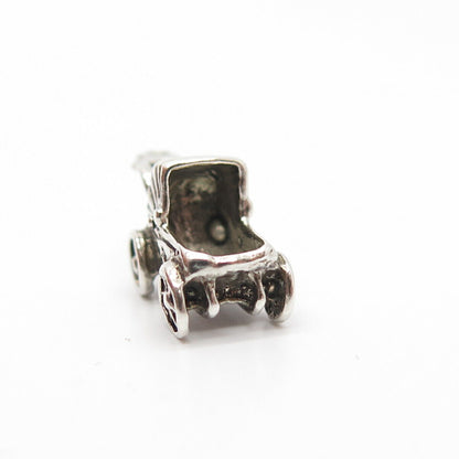 925 Sterling Silver Vintage Pram Charm Pendant