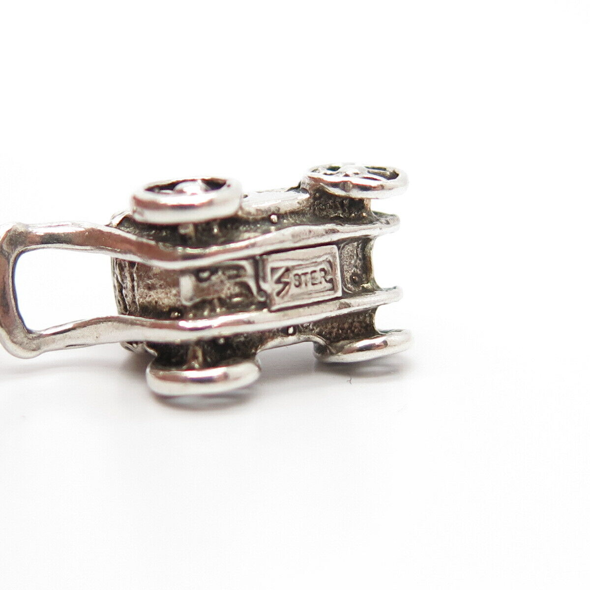 925 Sterling Silver Vintage Pram Charm Pendant