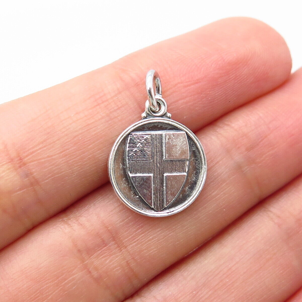 925 Sterling Silver Vintage Theda Religious Theme Charm Pendant