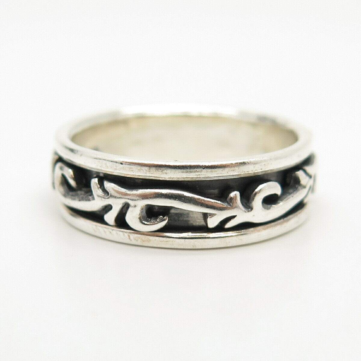 925 Sterling Silver Vintage Twig Rotating Men's Band Ring Size 12.5