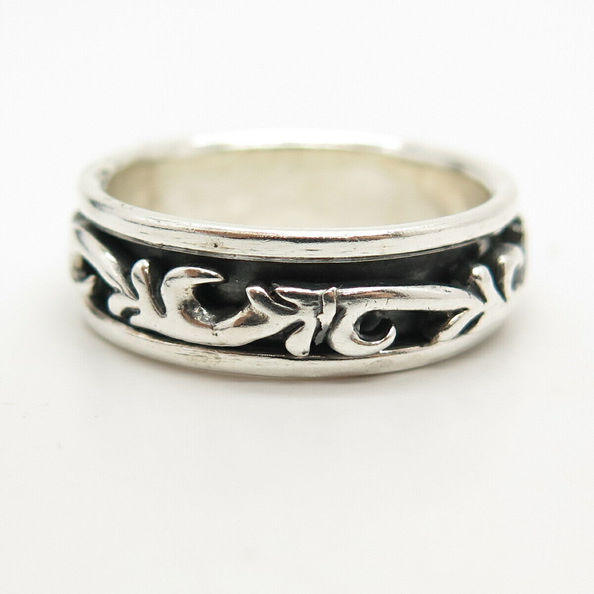 925 Sterling Silver Vintage Twig Rotating Men's Band Ring Size 12.5