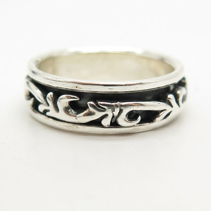 925 Sterling Silver Vintage Twig Rotating Men's Band Ring Size 12.5