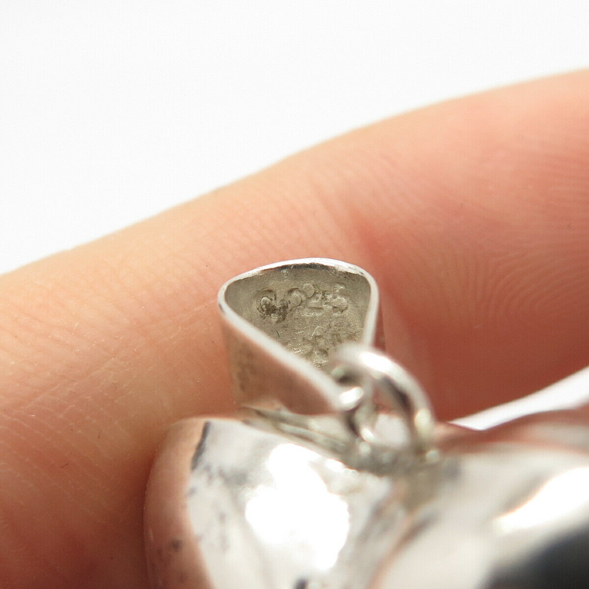 925 Sterling Silver Vintage Hollow Wrinkled Heart Design Pendant