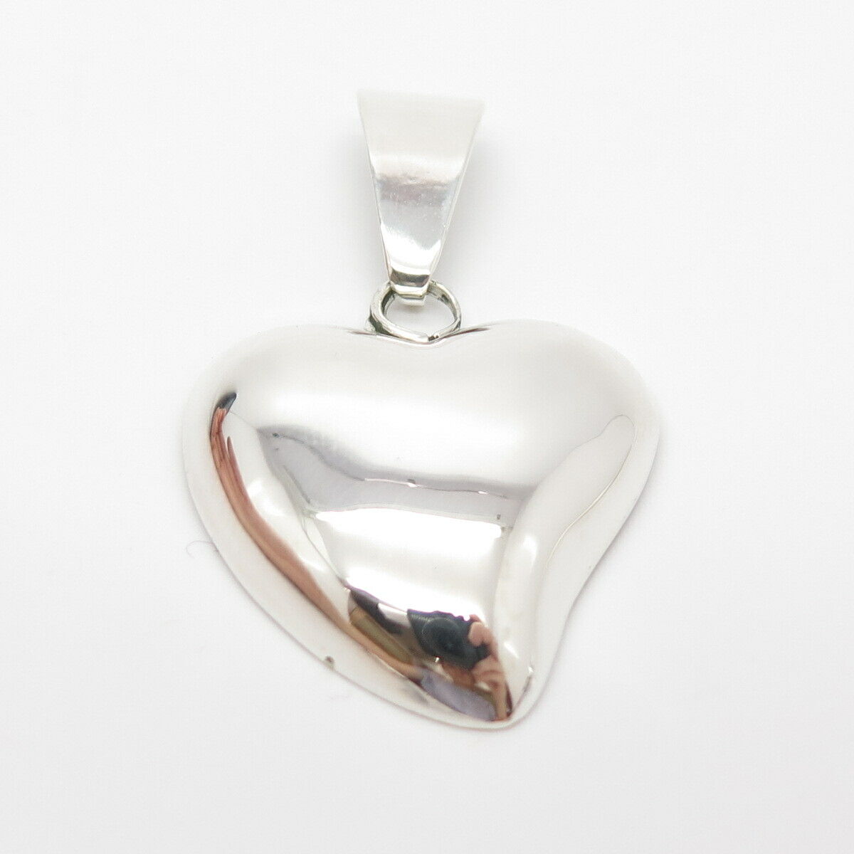 925 Sterling Silver Vintage Mexico Heart Hollow Pendant