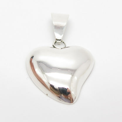 925 Sterling Silver Vintage Mexico Heart Hollow Pendant