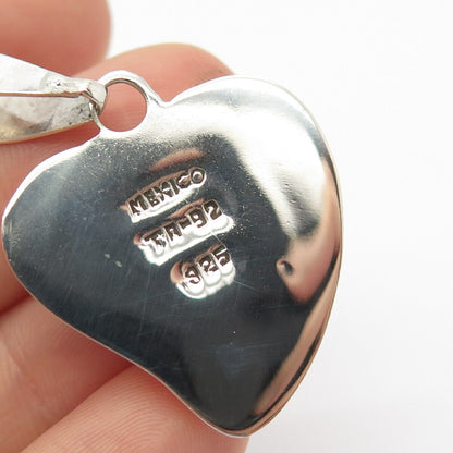 925 Sterling Silver Vintage Mexico Heart Hollow Pendant