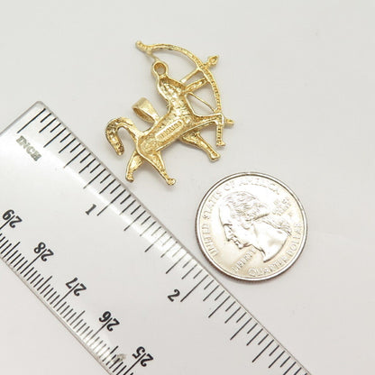 925 Sterling Silver Gold Plated Vintage Satyr Sign Pendant