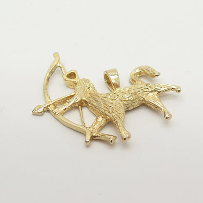 925 Sterling Silver Gold Plated Vintage Satyr Sign Pendant