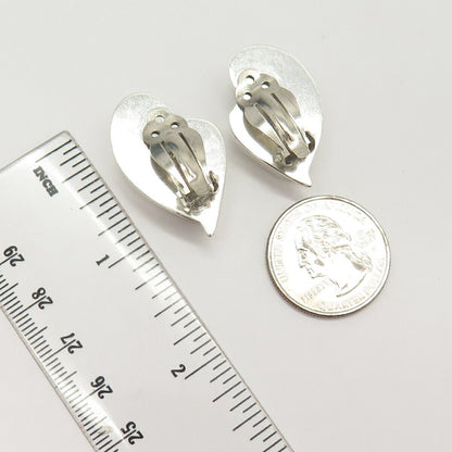 925 Sterling Silver Vintage Hollow Clip On Earrings