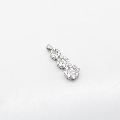925 Sterling Silver Pave C Z Wand Pendant