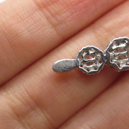 925 Sterling Silver Pave C Z Wand Pendant