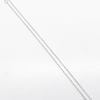 925 Sterling Silver Pave C Z Ornate Rolo Chain Necklace 20"