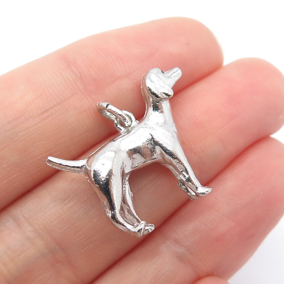 925 Sterling Silver Vintage Dog Charm Pendant