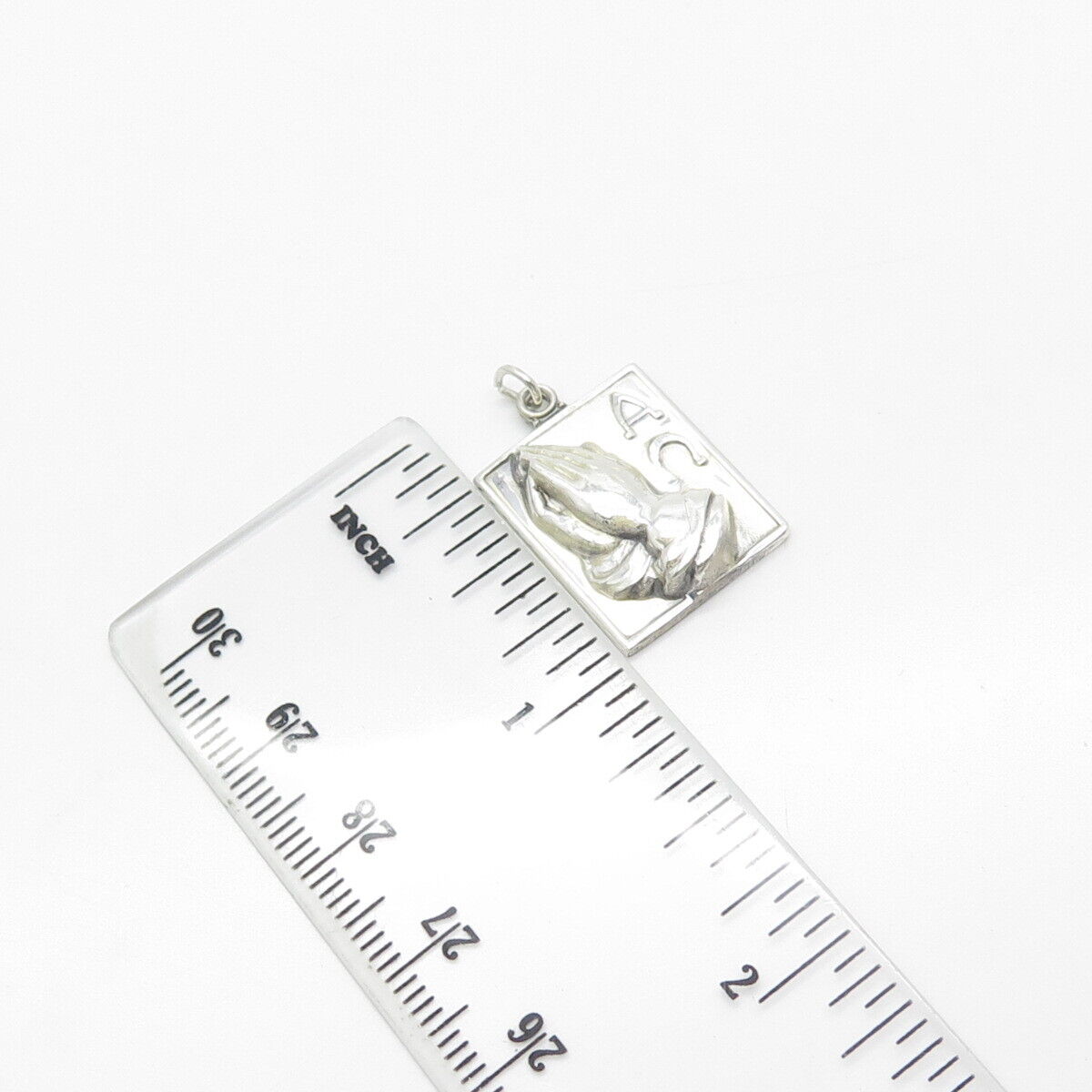 925 Sterling Silver Vintage Hayward Hands in Prayer Religious Charm Pendant