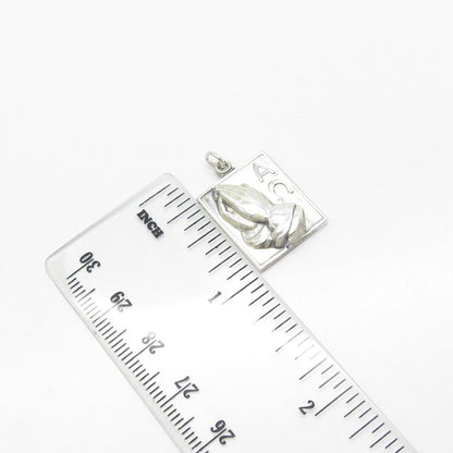 925 Sterling Silver Vintage Hayward Hands in Prayer Religious Charm Pendant
