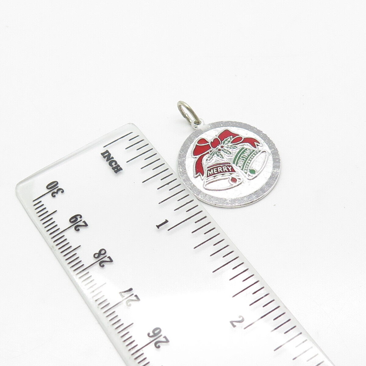 925 Sterling Silver Vintage Griffith & Sons Enamel "Merry Christmas" Pendant