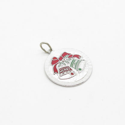 925 Sterling Silver Vintage Griffith & Sons Enamel "Merry Christmas" Pendant