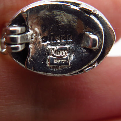 925 Sterling Silver Vintage England Nuvo Police Helmet Charm Pendant