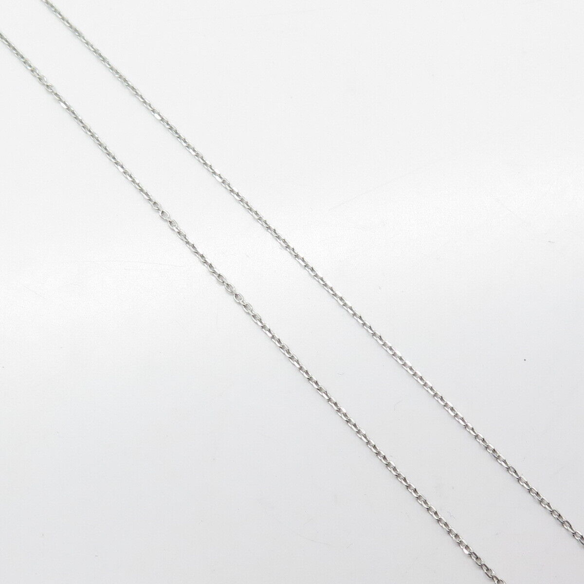 925 Sterling Silver Italy C Z Couple of Hearts Rolo Chain Necklace 24"