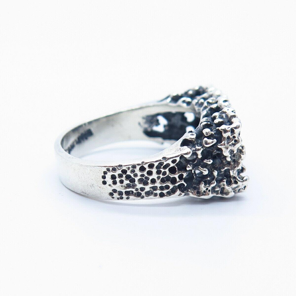 925 Sterling Silver Vintage Modernist Ring Size 8 3/4