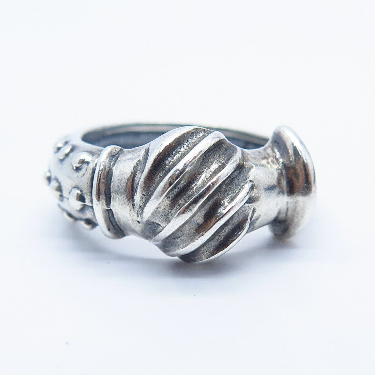 925 Sterling Silver Vintage Modernist Ring Size 6 3/4