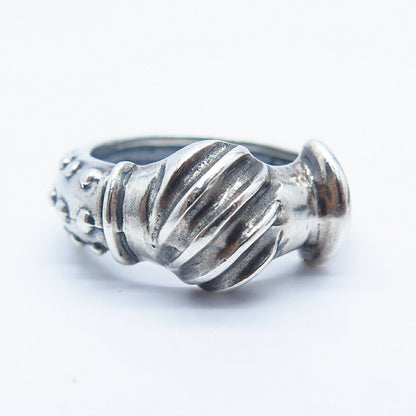 925 Sterling Silver Vintage Modernist Ring Size 6 3/4