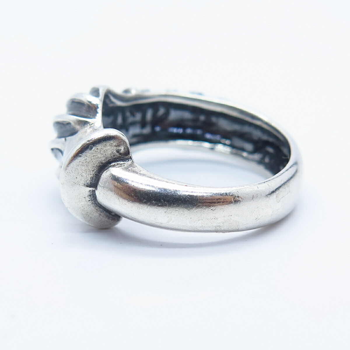 925 Sterling Silver Vintage Modernist Ring Size 6 3/4