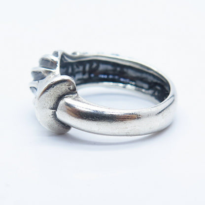 925 Sterling Silver Vintage Modernist Ring Size 6 3/4