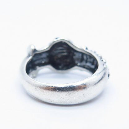 925 Sterling Silver Vintage Modernist Ring Size 6 3/4