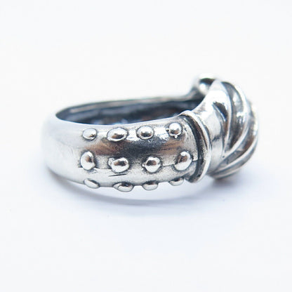 925 Sterling Silver Vintage Modernist Ring Size 6 3/4