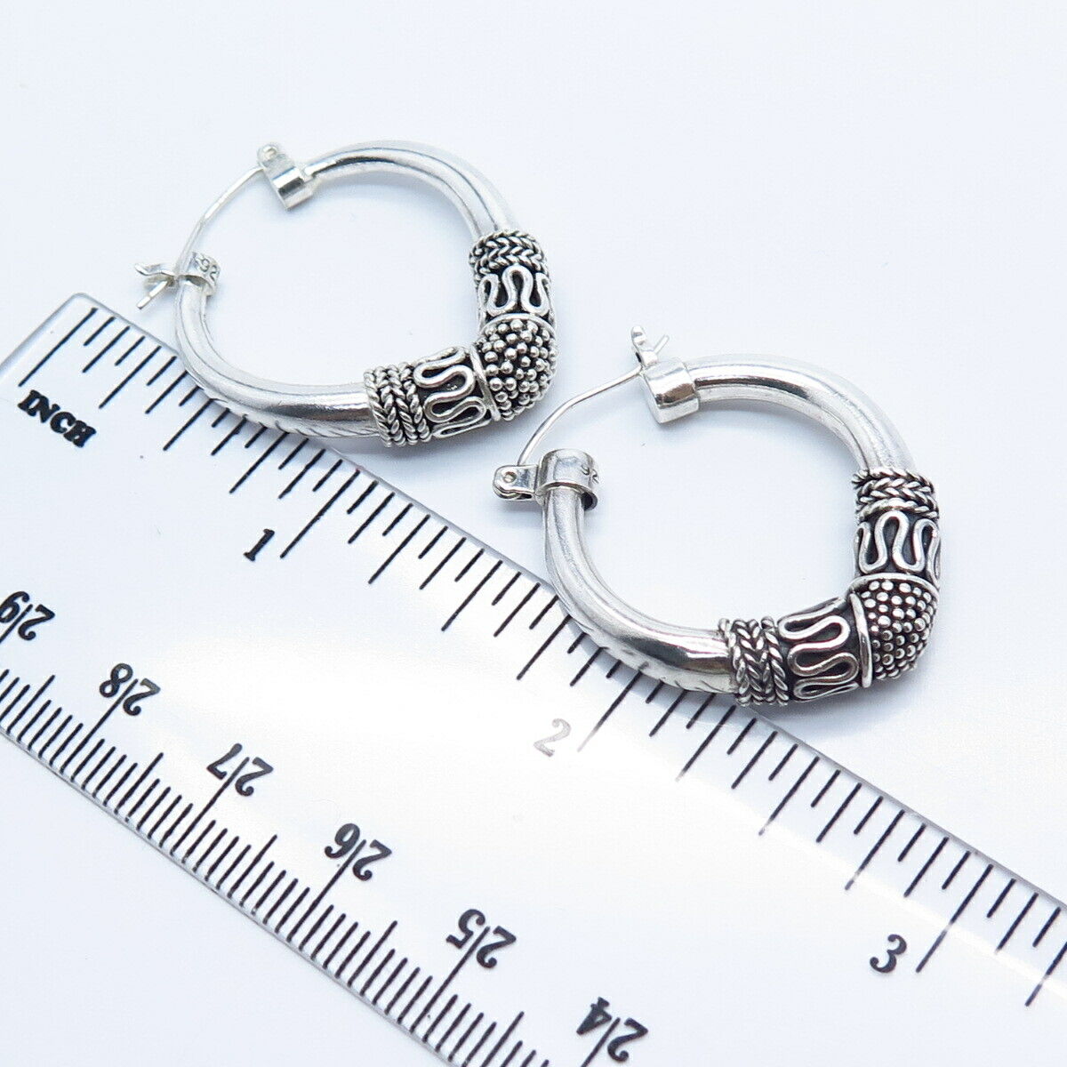 925 Sterling Silver Vintage Eternal Curve Hoop Earrings