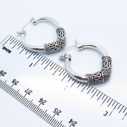 925 Sterling Silver Vintage Eternal Curve Hoop Earrings