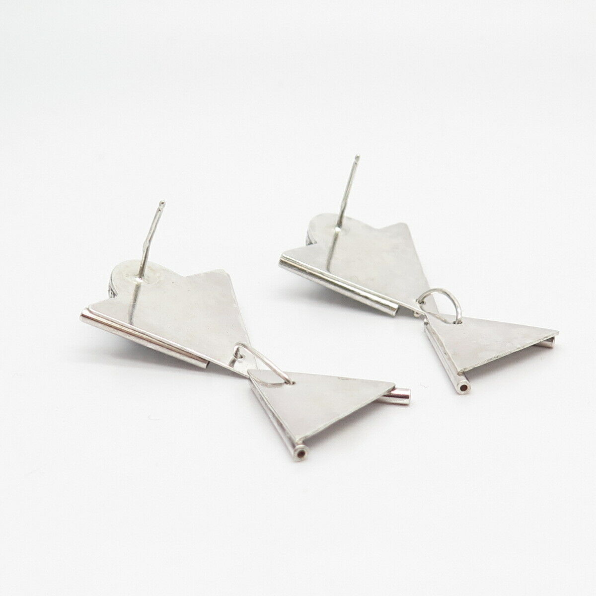 925 Sterling Silver Vintage Real Sodalite Gemstone Tribal Earrings